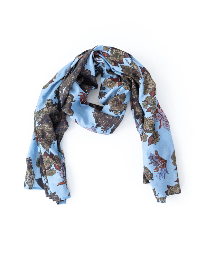 The Blue Floral Pashmina