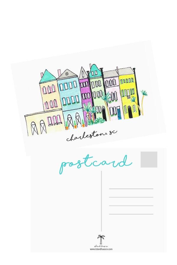 The Rainbow Row Postcard - TheTinyTassel