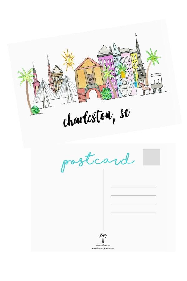 The Charleston Skyline Postcard - TheTinyTassel