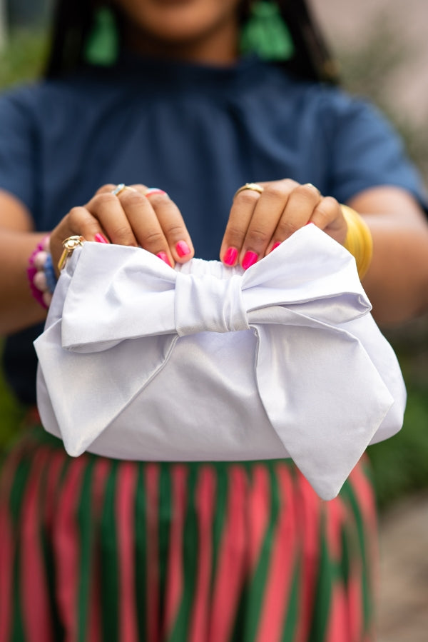 The Mimi Clutch in White