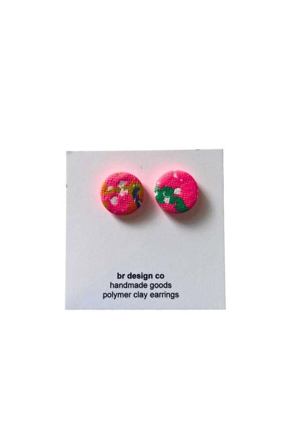 The Very Pink Print Studs by BR Design Co.