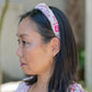The Tiny Tassel Headband in Pink Charleston Toile Print - TheTinyTassel