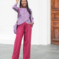 The Nassau Top in Lavender Pinstripe
