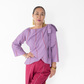 The Nassau Top in Lavender Pinstripe