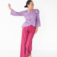 The Percy Pant in Plum Pinstripe