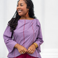 The Nassau Top in Lavender Pinstripe