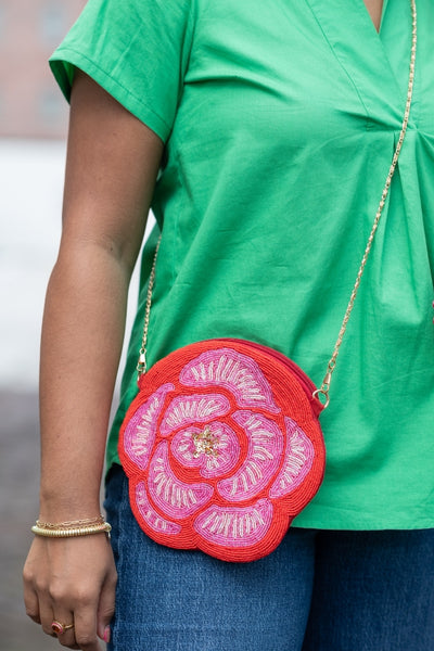 Your Gallery Designer Raised Flower Coin Purse Round Shaped Pouch Bag  Wristlet Rose Wallet Handbag Faux Leat… | Flower wallet, Boutique  accessories, Camellia flower