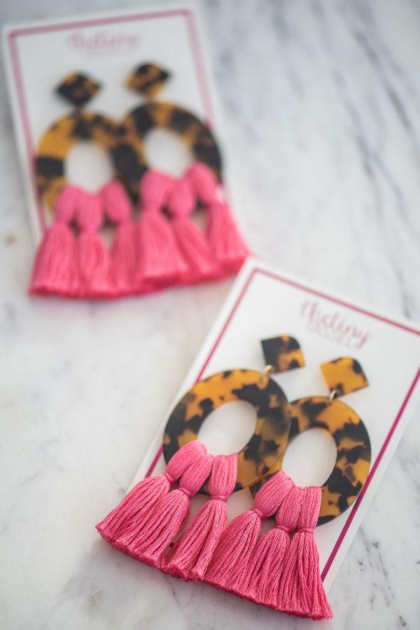 The Bennett Tassel Earring in Hot Pink - TheTinyTassel