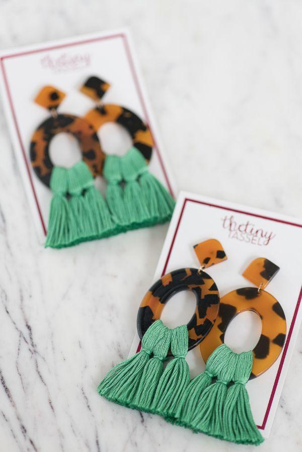 The Bennett Tassel Earring in Kelly Green - TheTinyTassel