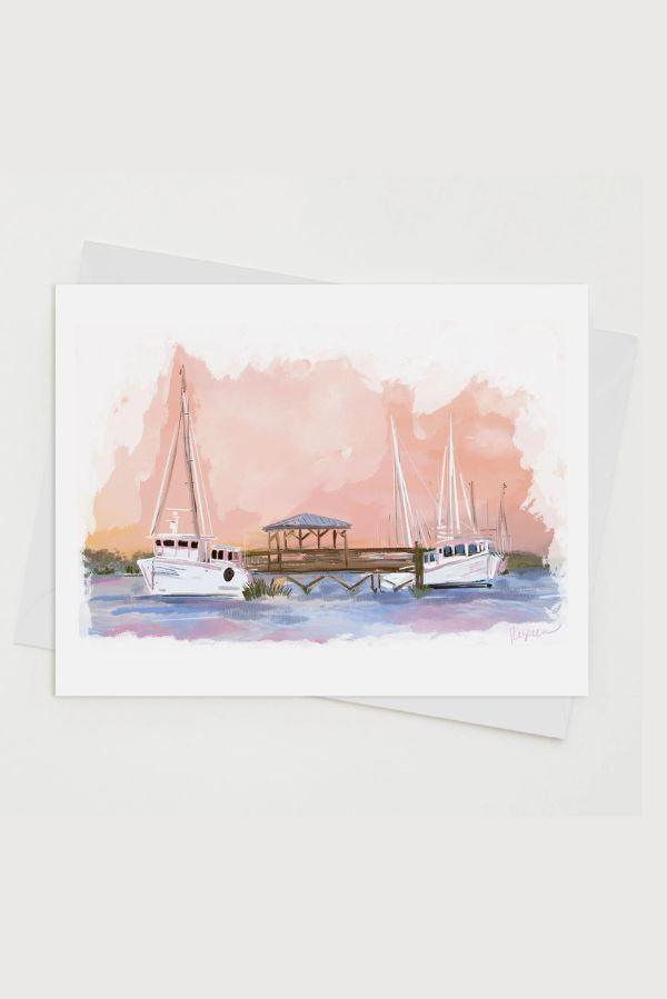 The Shem Creek Harbor Notecard - TheTinyTassel