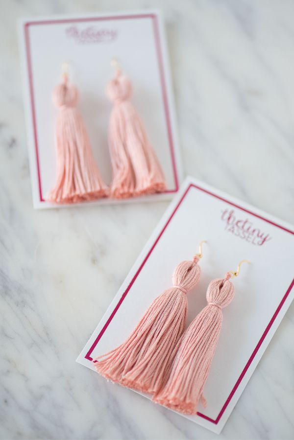 signature tassel earring in blush