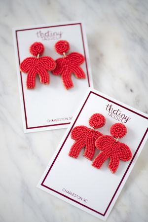 The Berkeley Bow Earring in Red