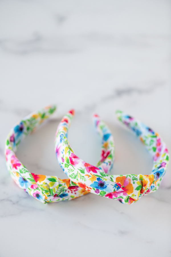 The Tiny Tassel Headband in Bright Florals