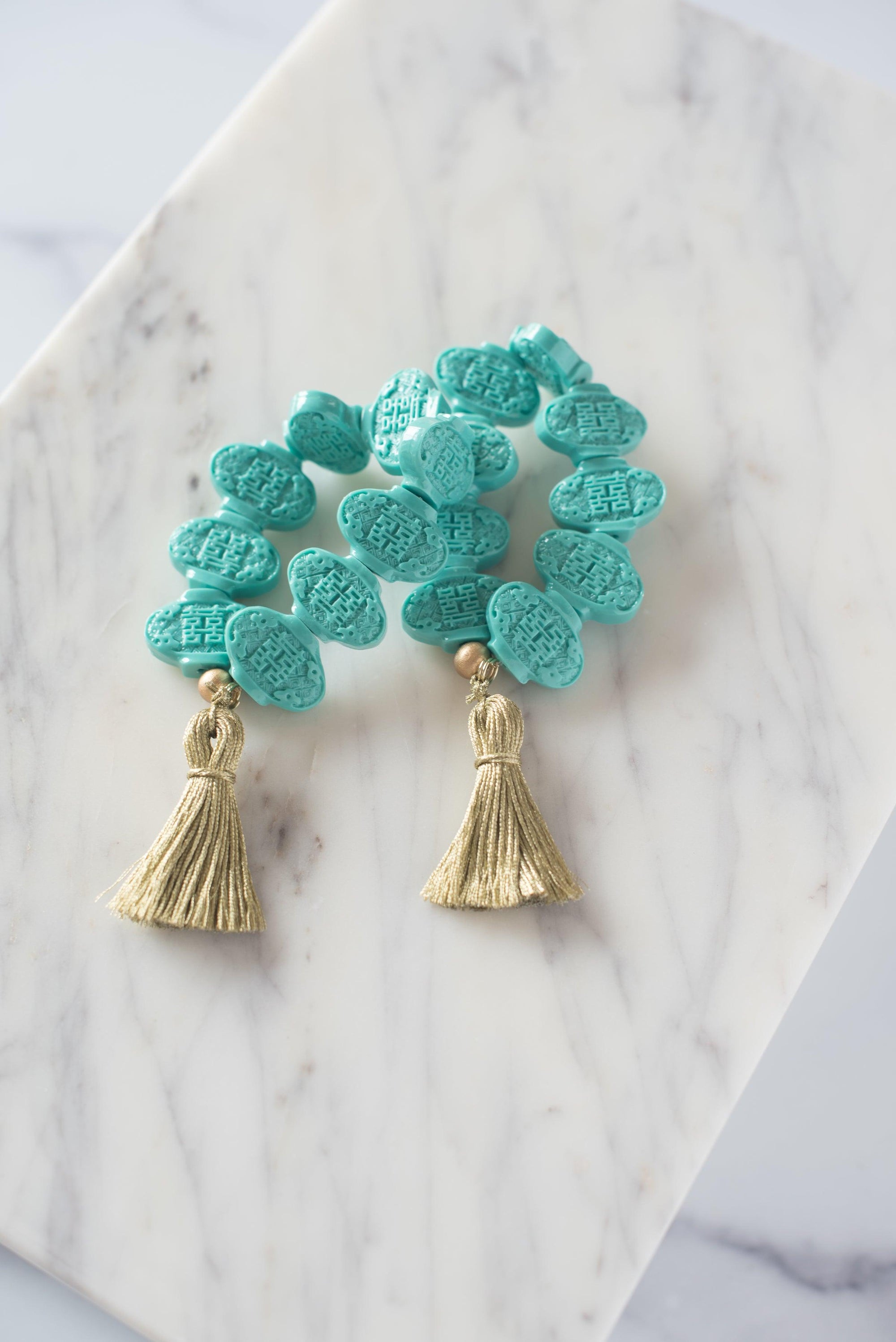 The Fulton Tassel Bracelet in Turquoise - TheTinyTassel