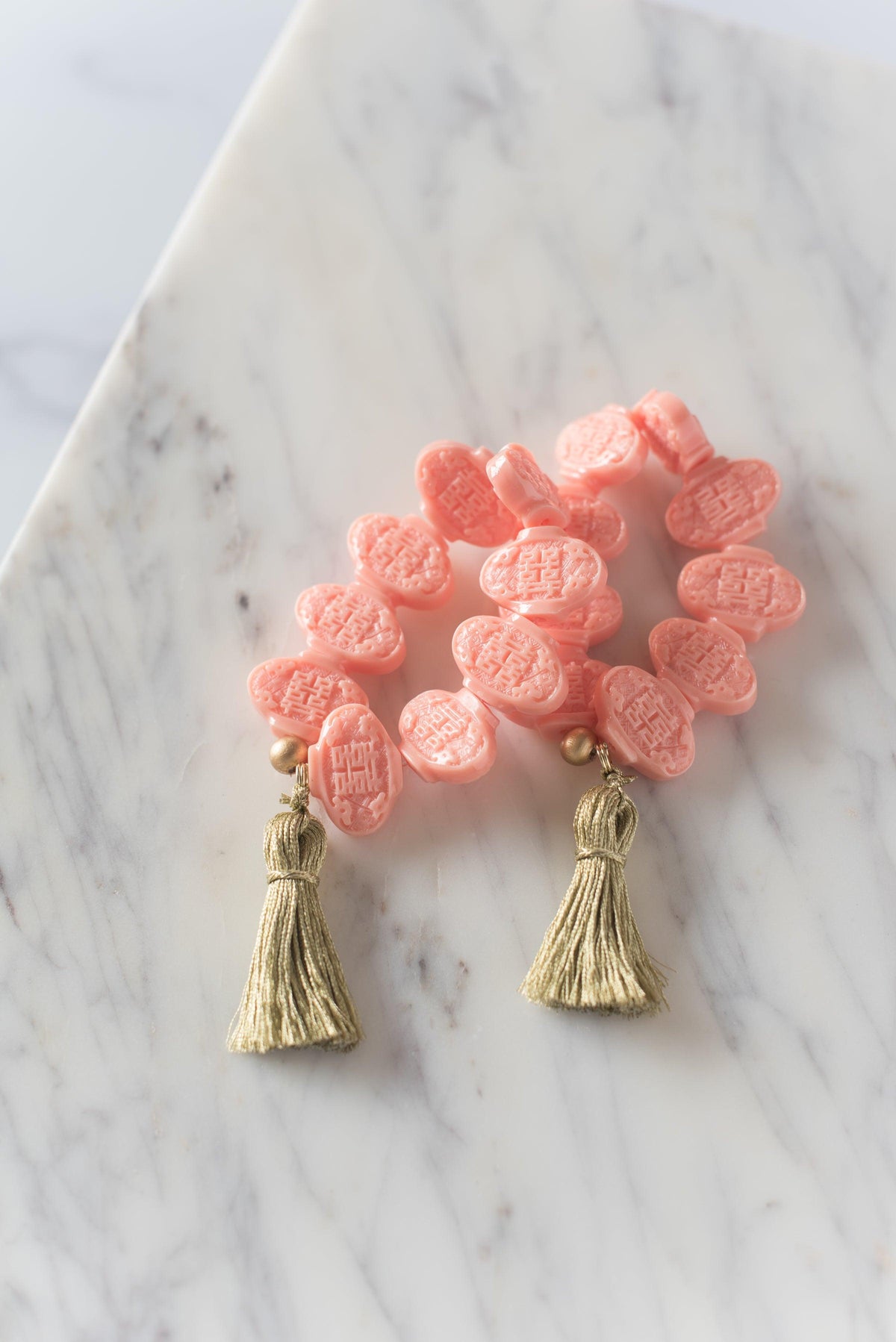 The Fulton Tassel Bracelet in Pink - TheTinyTassel