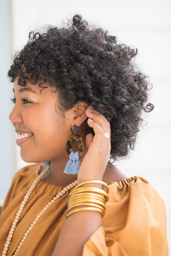 The Bennett Tassel Earring in Cornflower Blue - TheTinyTassel