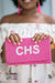 The CHS Clutch in Hot Pink & White