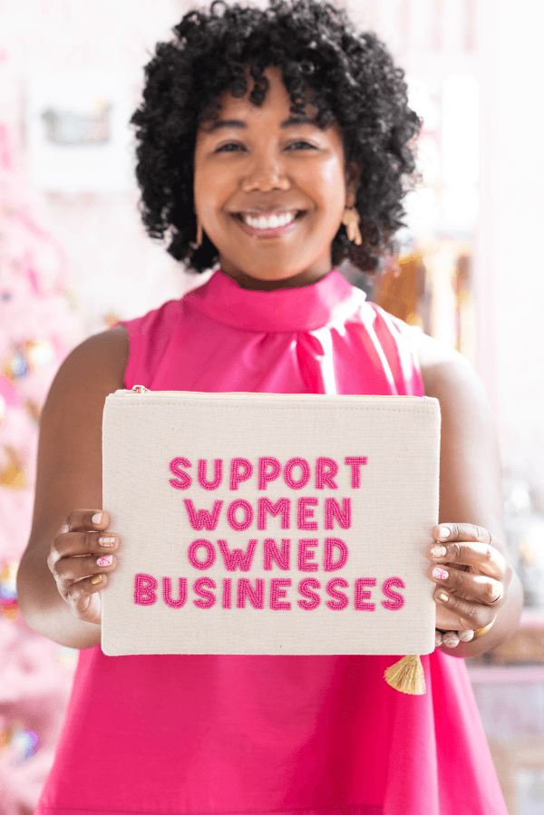 The Support Women Owned Business Pouch in Fuchsia - TheTinyTassel