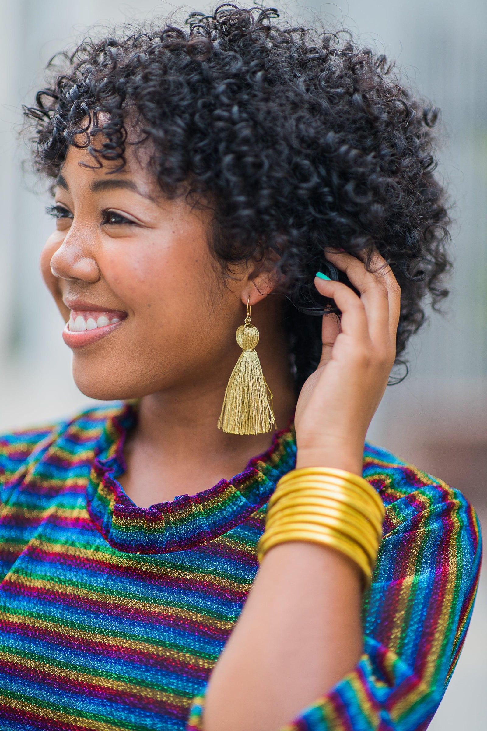 The St. Margaret Tassel Earring in Gold - TheTinyTassel
