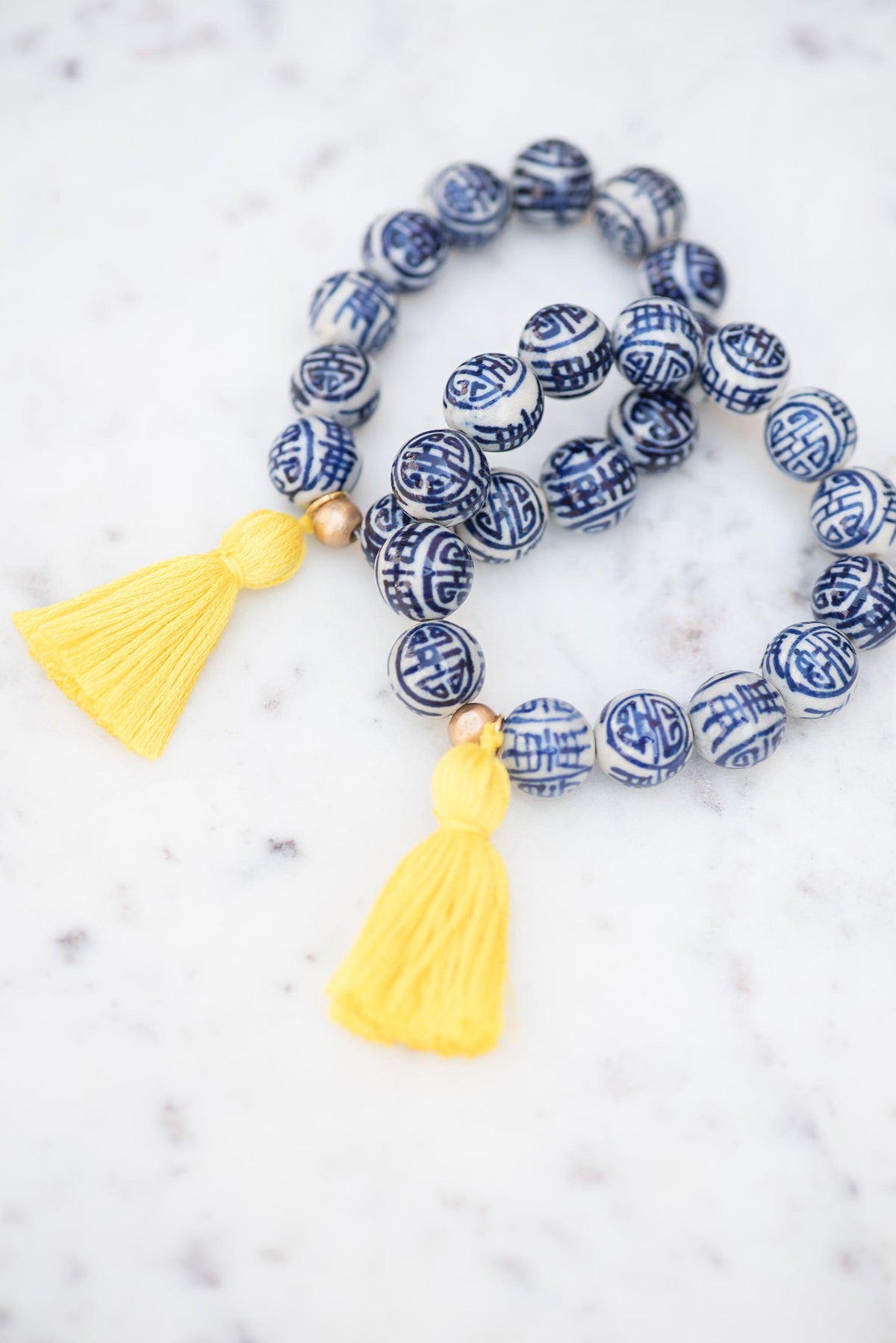 Blue selling and White Chinoiserie Chic Bracelet Stack