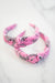 The Tiny Tassel Headband in Pink Zebra Print