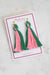 The Lilly Clip-On Tassel Earring in Green & Pink