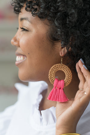 The Dark Crabb Earring in Hot Pink