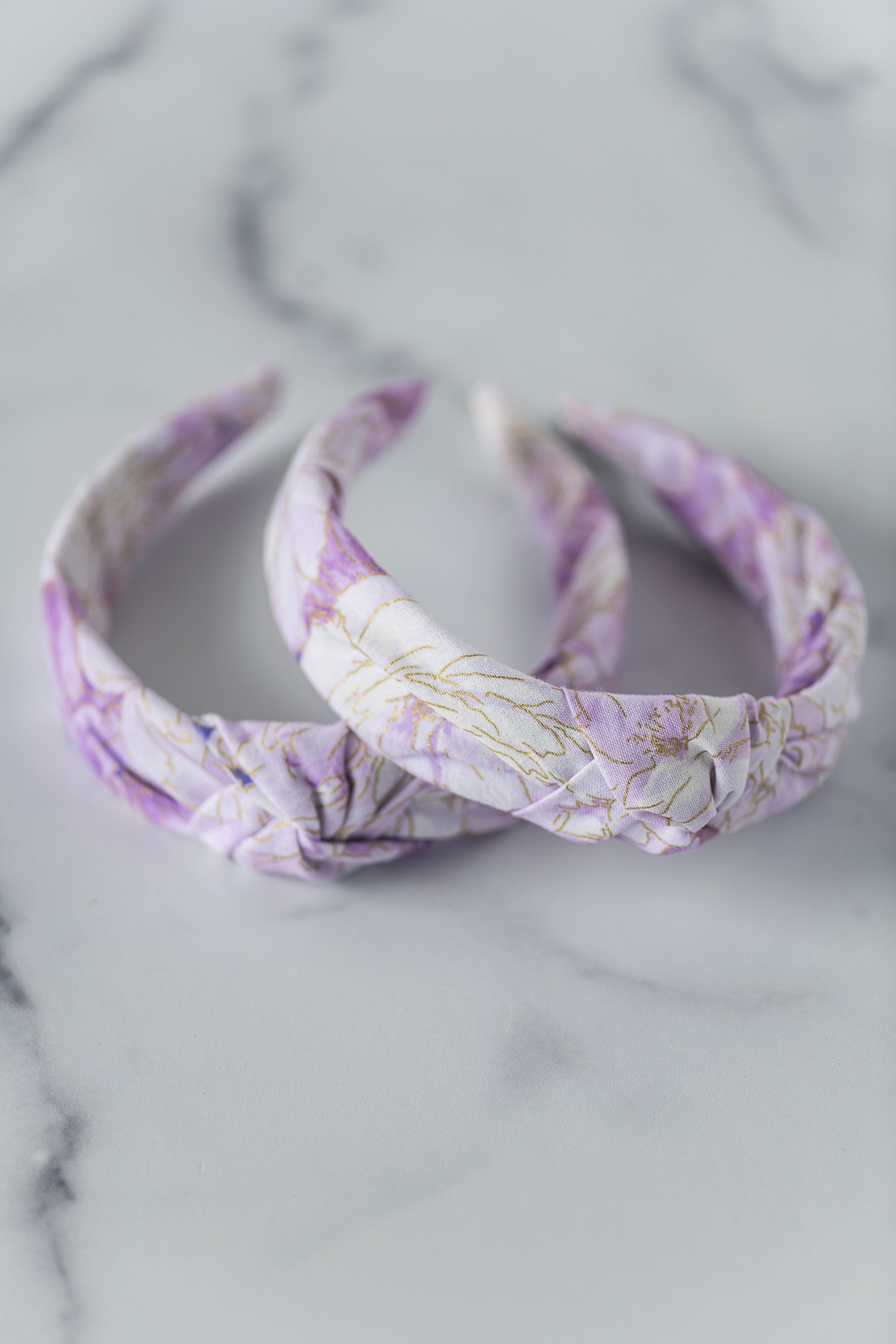 The Tiny Tassel Purple Floral Headband