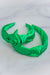 The Tiny Tassel Headband in Green Satin