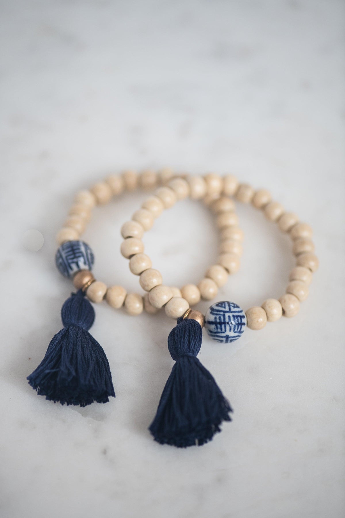 The Elliotborough Tassel Bracelet In Navy - TheTinyTassel