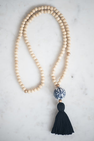 The Chalmers Tassel Necklace in Black