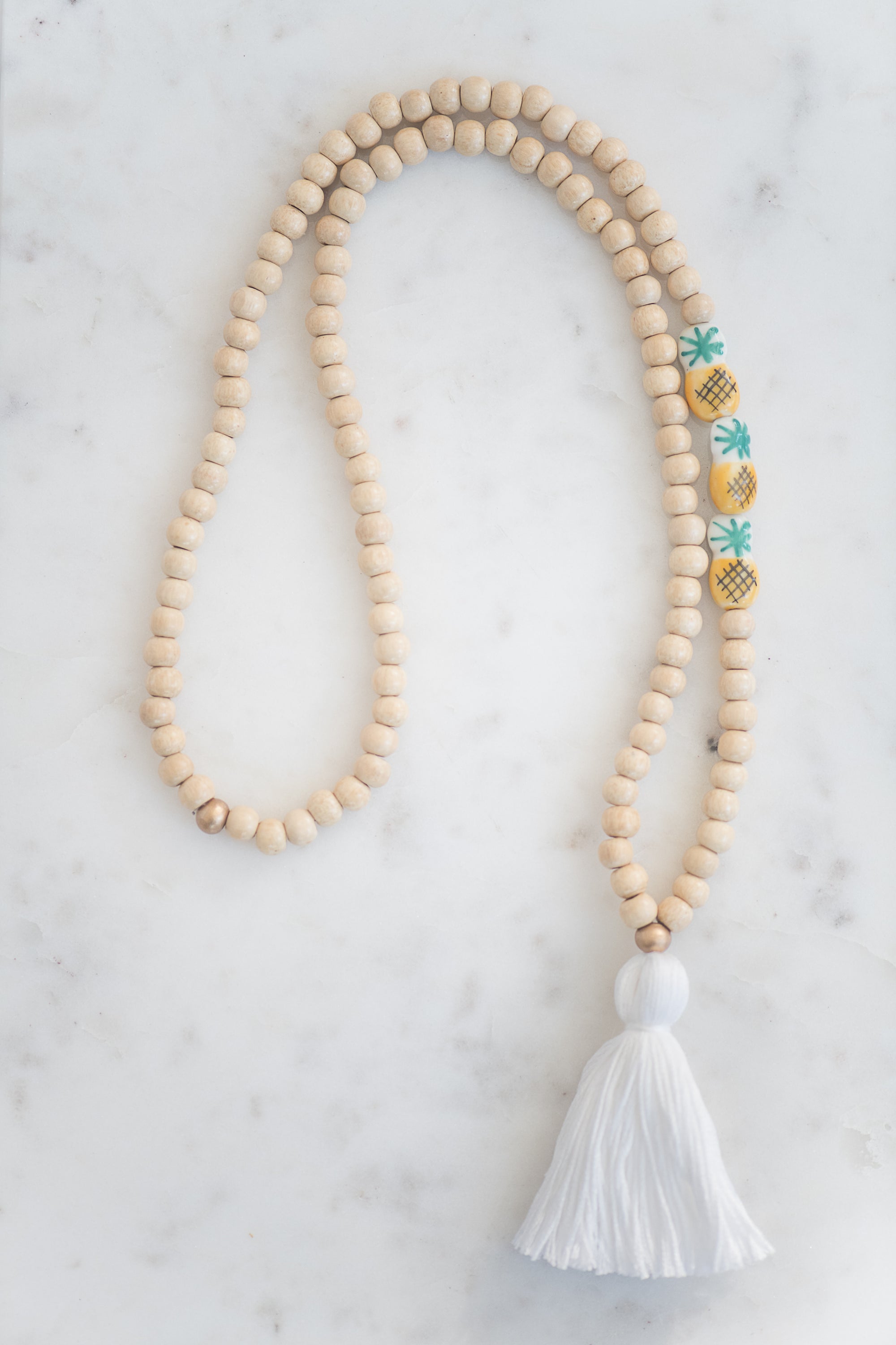 The Charleston Tassel Necklace in White