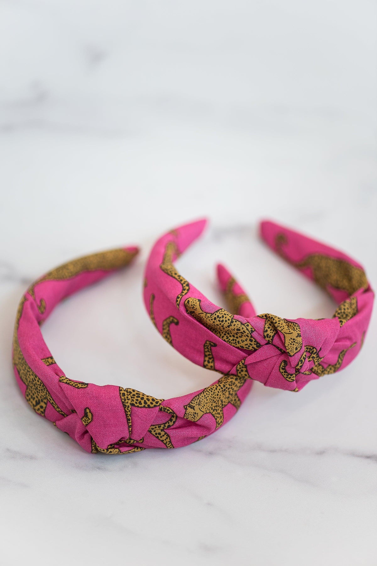 The Tiny Tassel Headband in Hot Pink Cheetah Print - TheTinyTassel